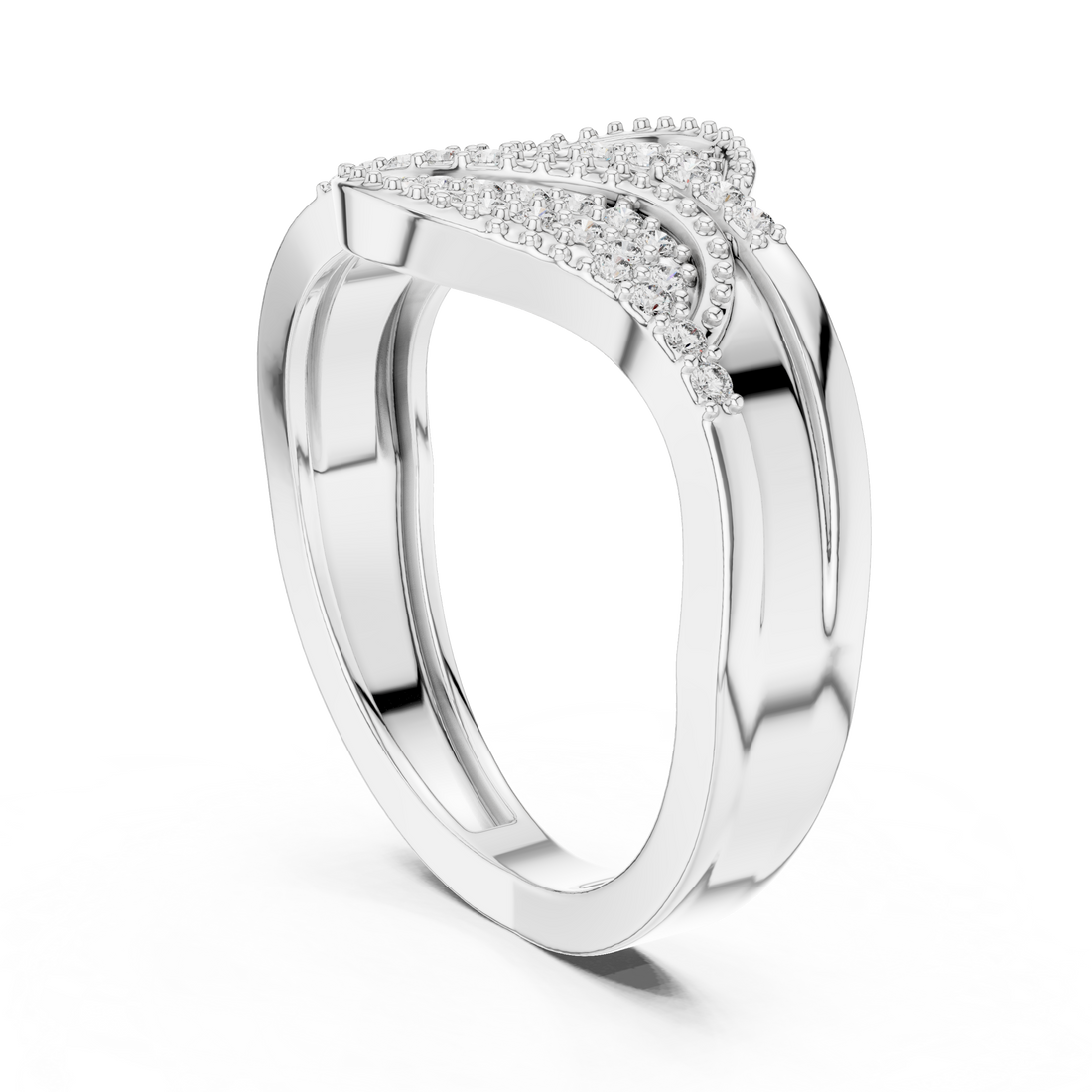 DR-6287 - Fashion None Ring - White Gold