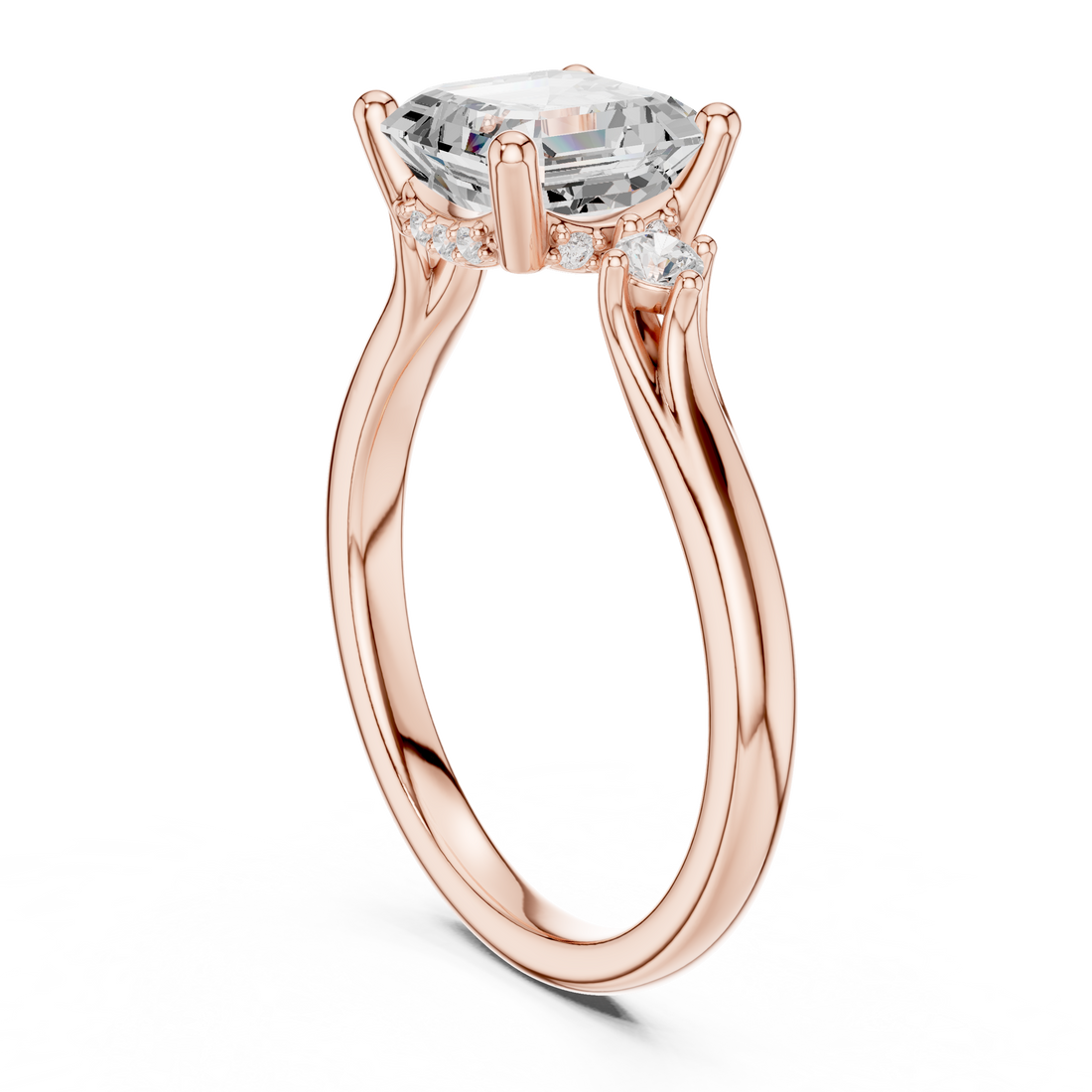DDLR-969 - Three Stone Emerald Ring - White Gold