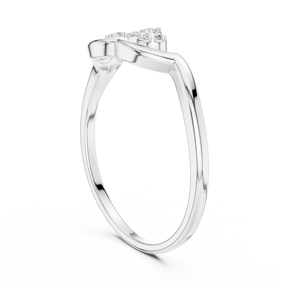 1 (220) - Fashion Round Ring - White Gold
