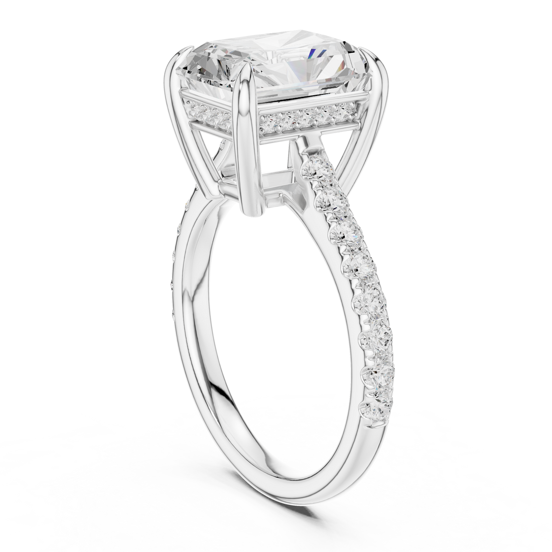 DDLR-1029 - Solitaire Radiant Ring - White Gold