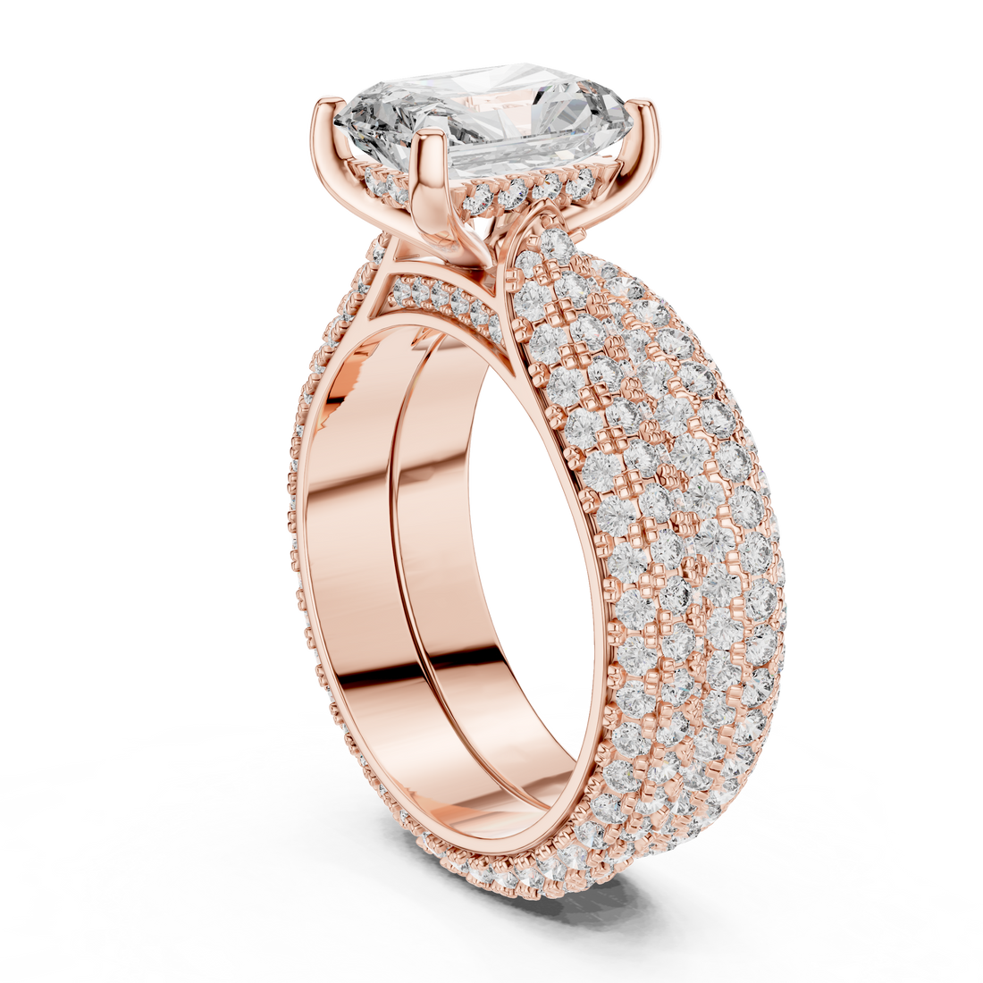 DDLR-013 - Solitaire Radiant Ring - White Gold