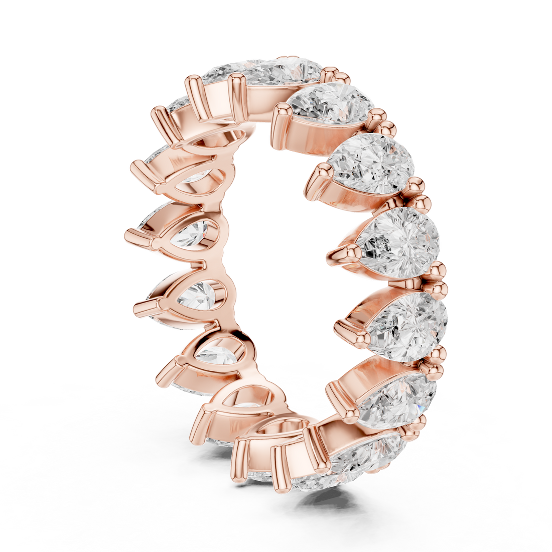 DDLR-620 - Eternity Pear Ring - White Gold