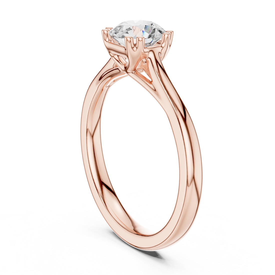 DDLR-550 - Solitaire Round Ring - White Gold