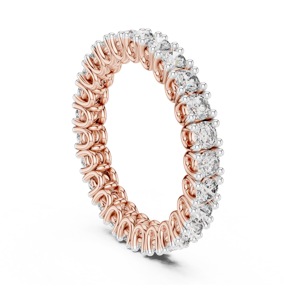 12#10008@L - Eternity Round Ring - White Gold