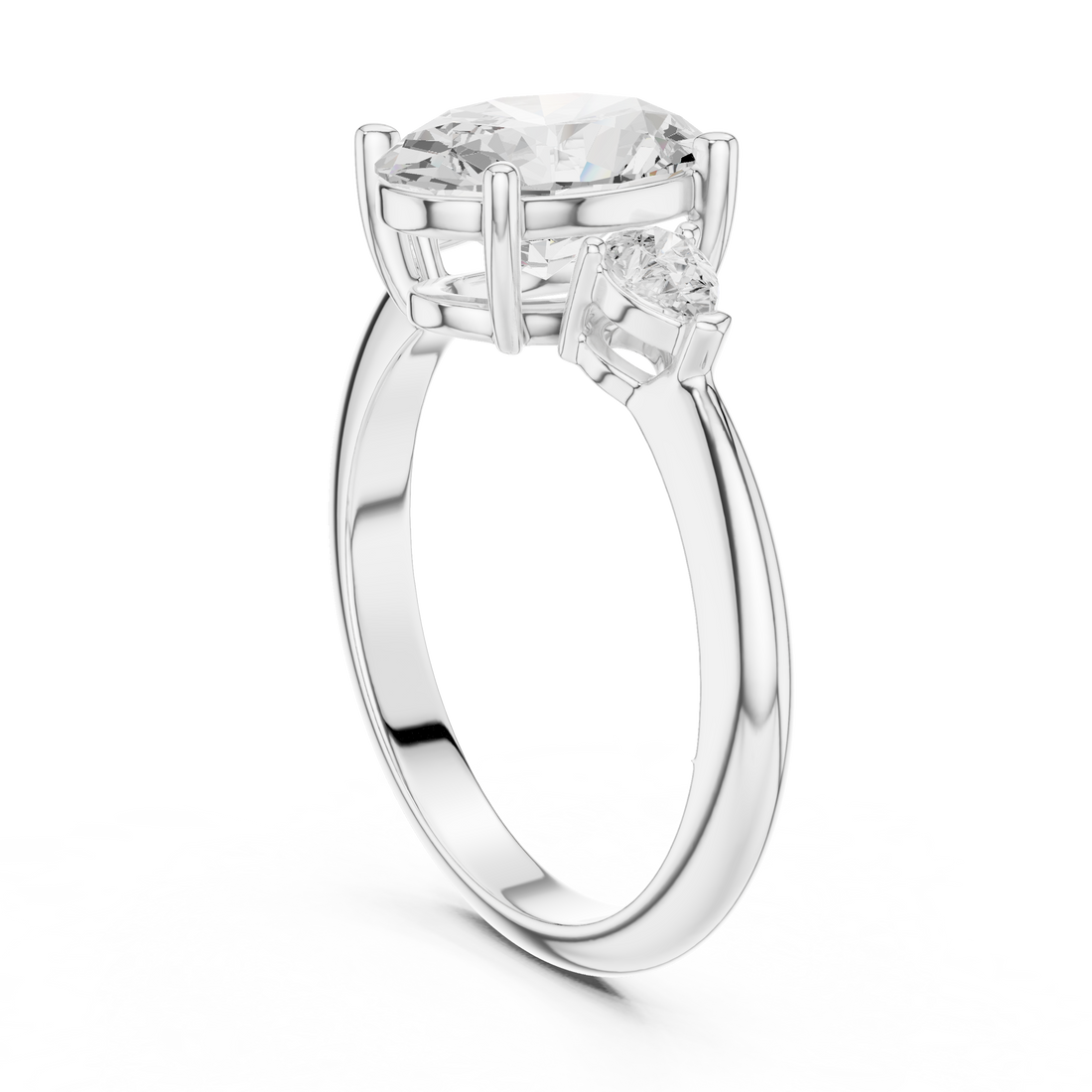 Three Stone Ring - Oval | 66 OV - White Gold