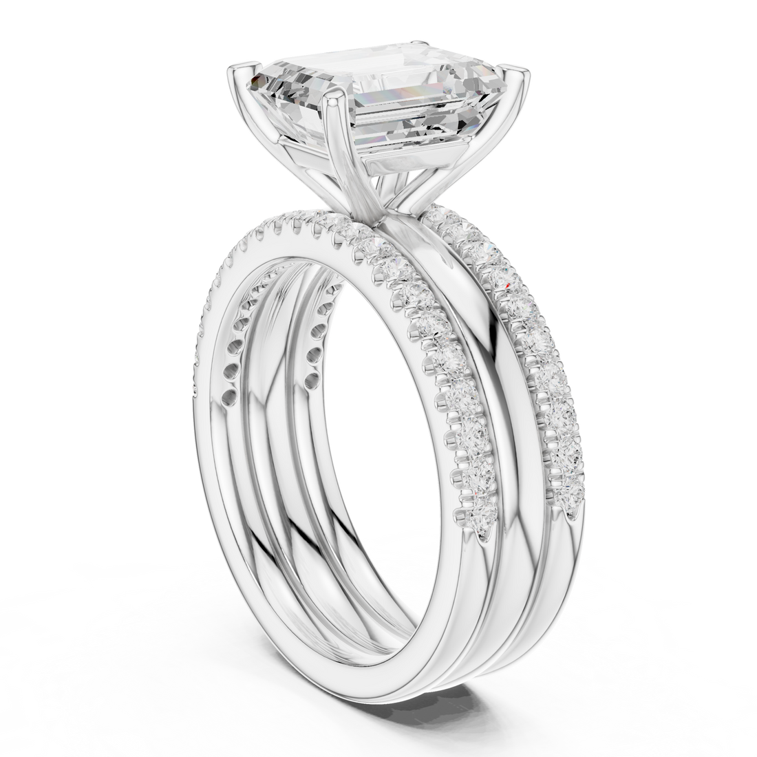 DDLR-947 - Solitaire Emerald Ring - White Gold
