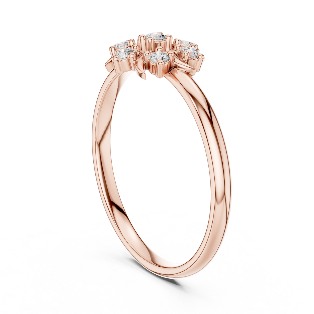 1 (368) - Fashion Round Ring - White Gold