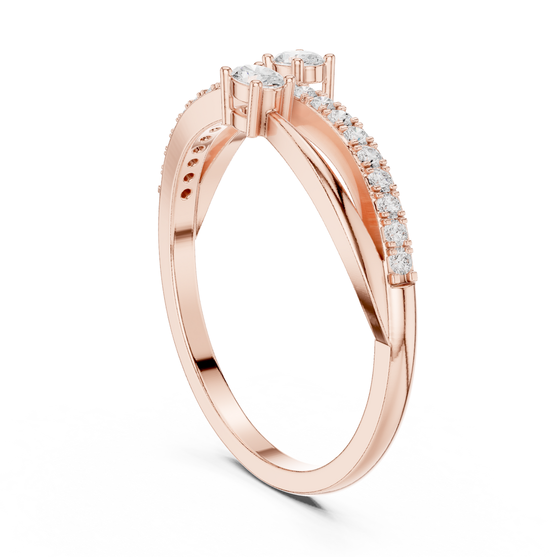 HLR-254 - Fashion Round Ring - Rose Gold