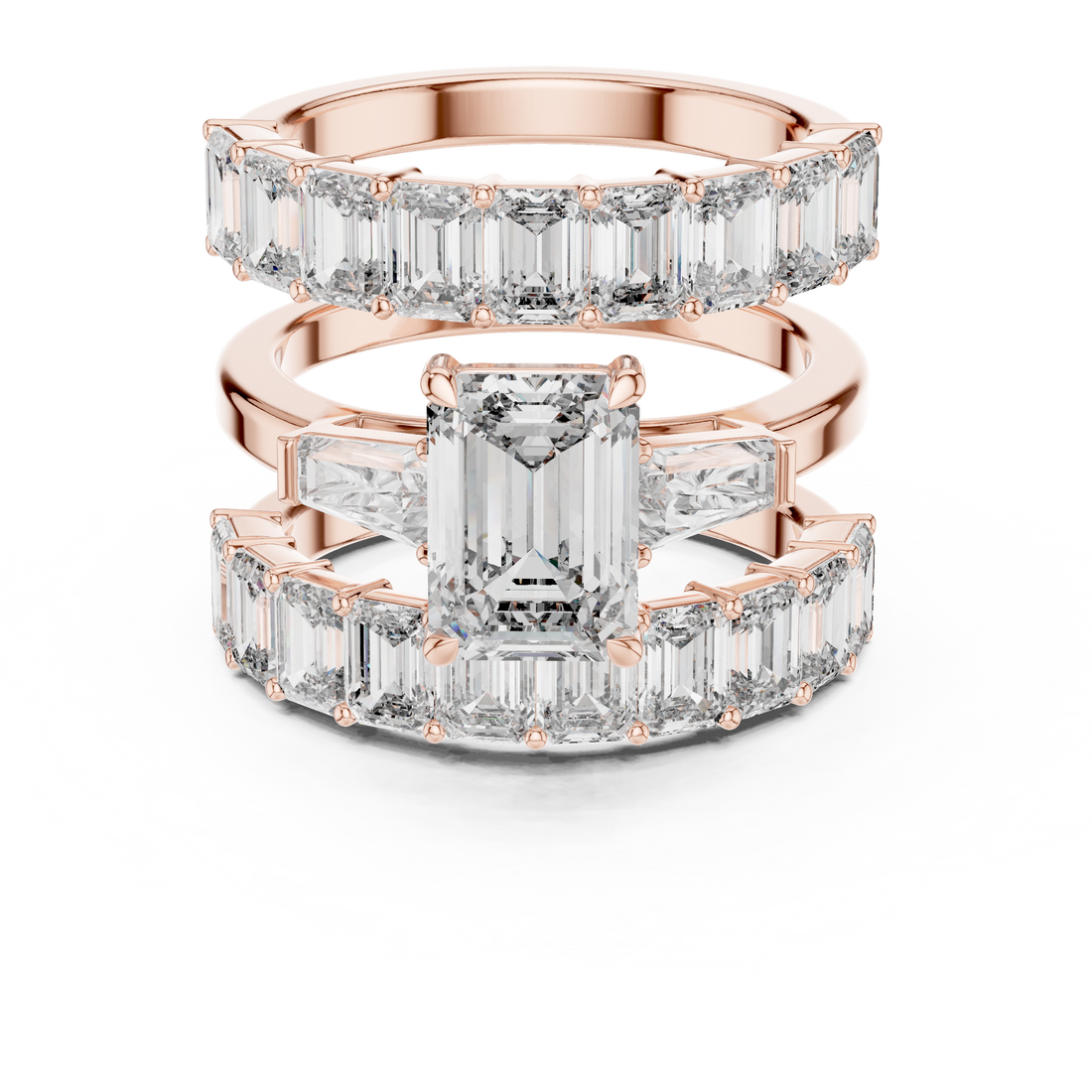 Bypass Ring - Emerald | 9#10032L_SS16 - Rose Gold