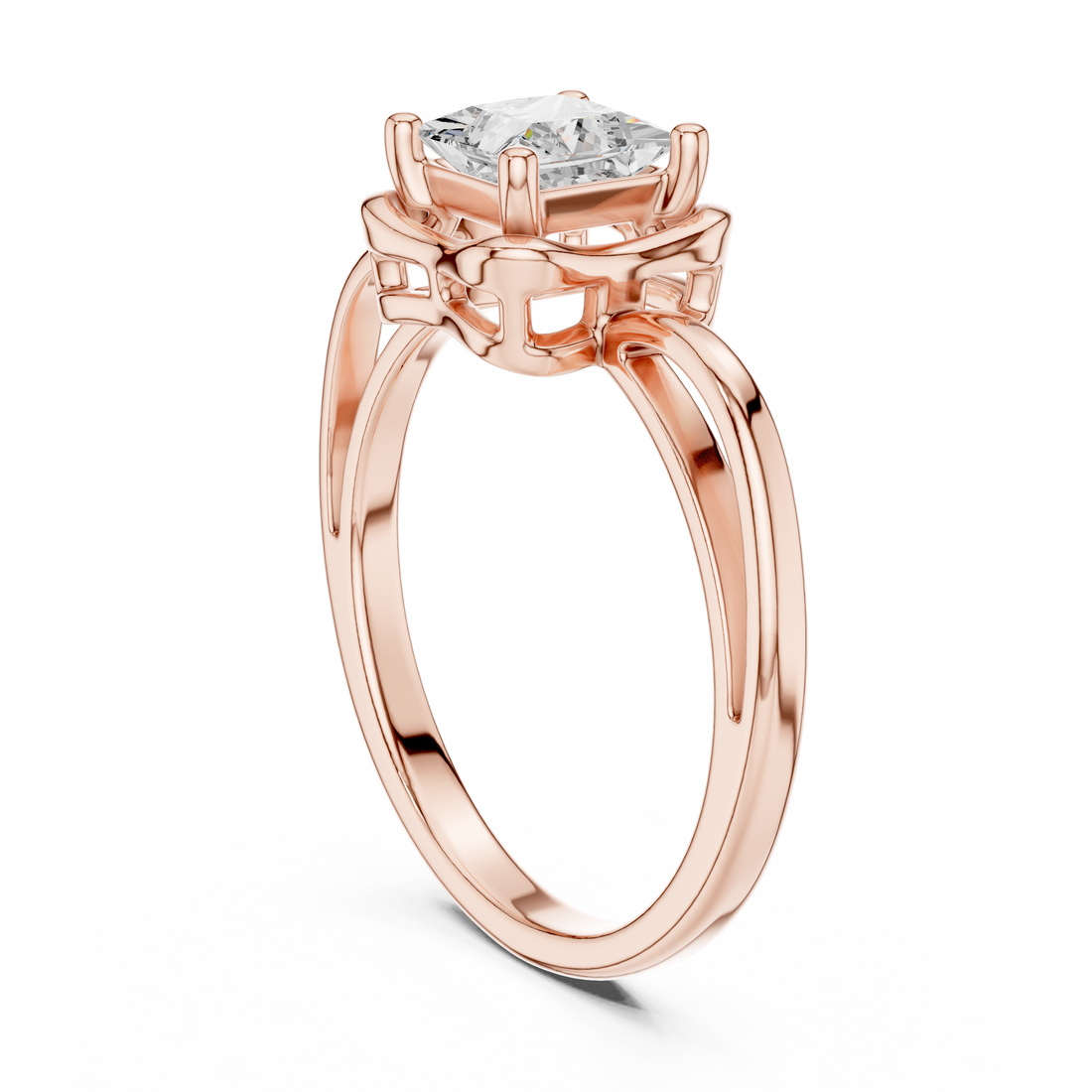 DDLR-514 - Solitaire Princess Ring - White Gold