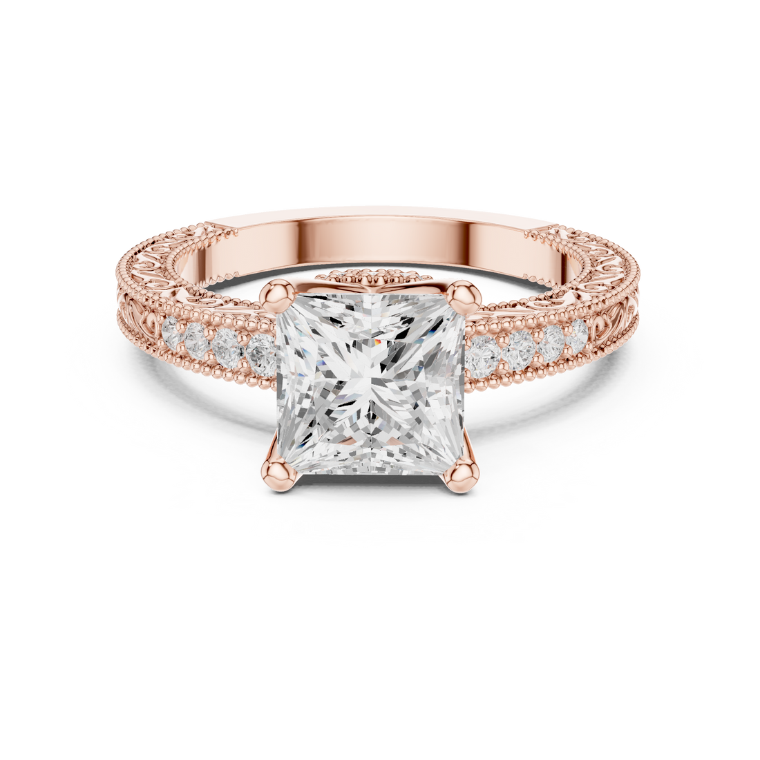 Vintage Ring - Princess | DDLR-980 - Rose Gold