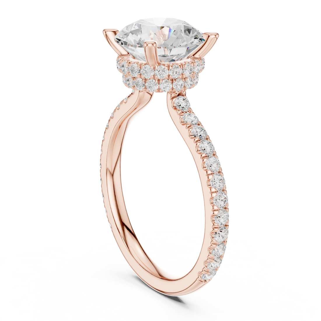 DDLR-1020 - Solitaire Round Ring - White Gold