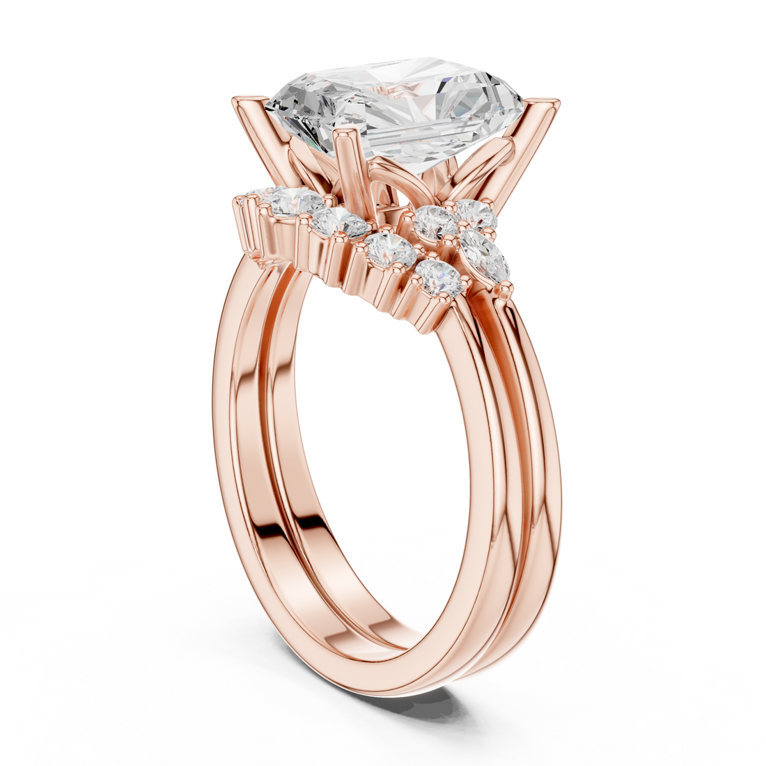 DDLR - 440 - RADIENT - Solitaire Radiant Ring - White Gold