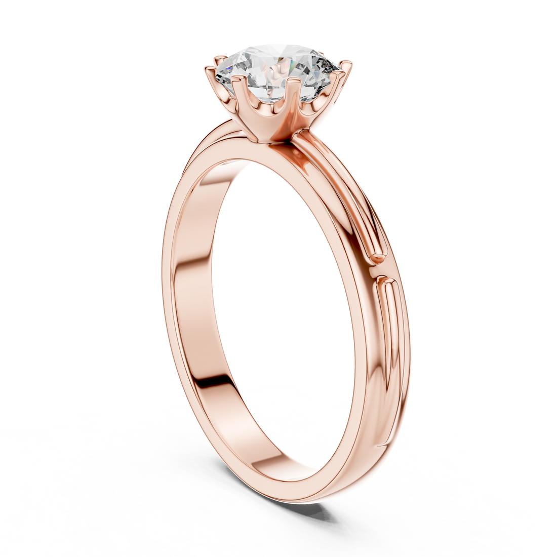 LR-0006 - Solitaire Round Ring - White Gold