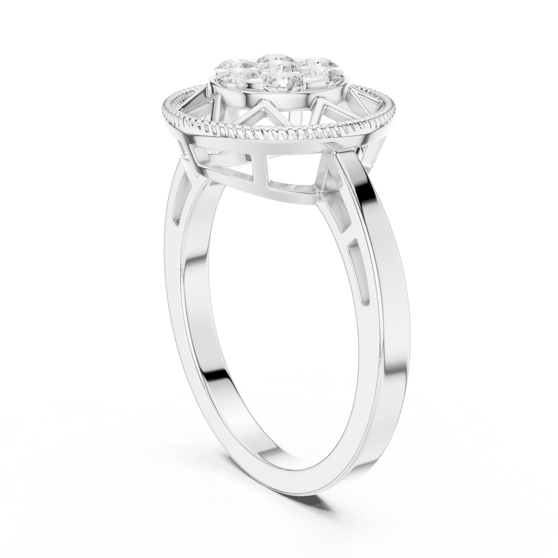 Fashion Ring - Round | DDLR-688 - White Gold