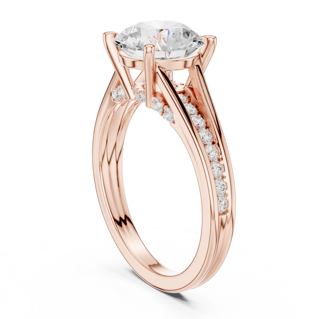 DDLR-999 - Solitaire Round Ring - White Gold