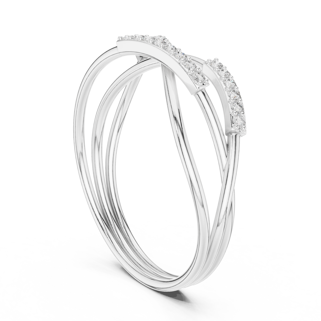 1 (208) - Bypass None Ring - White Gold