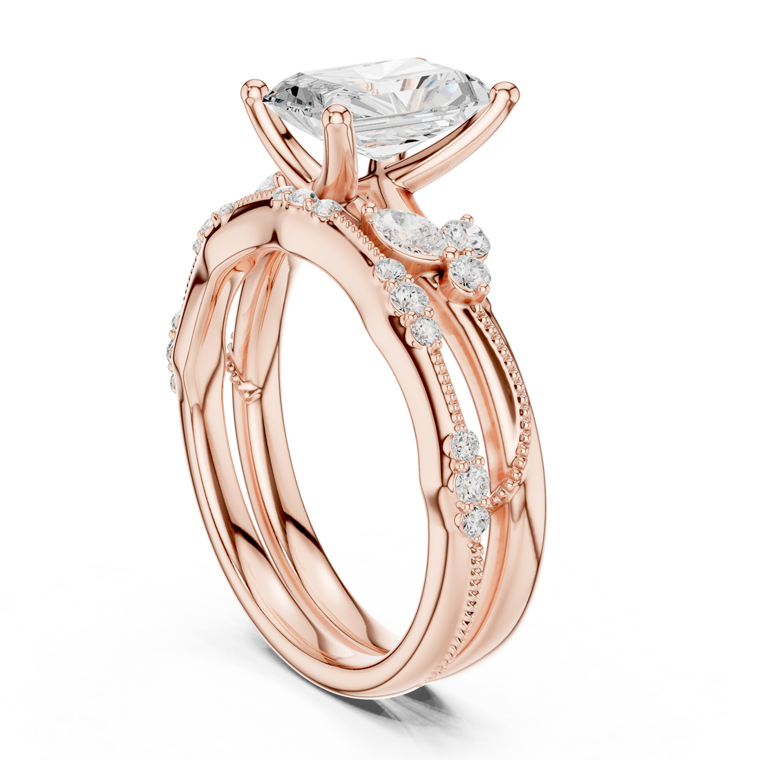 DDLR - 299 - RADIENT - Solitaire Radiant Ring - White Gold
