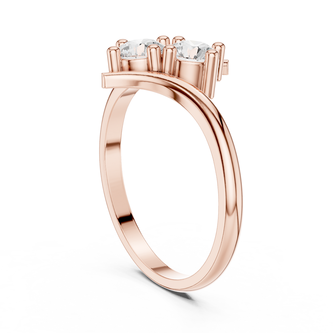 HLR-74 - Bypass Round Ring - White Gold