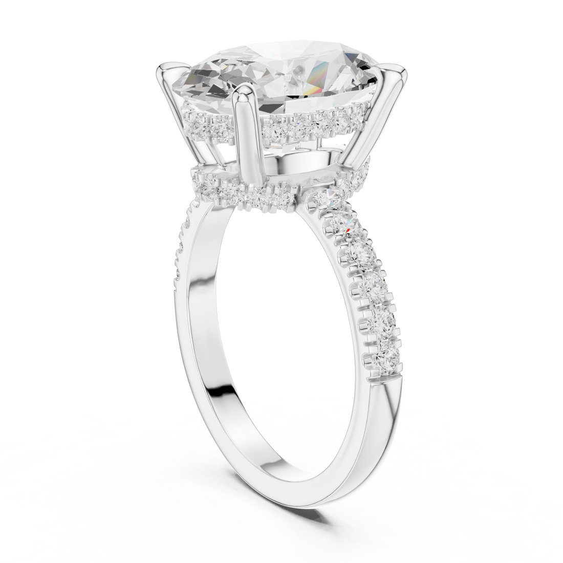 DDLR-259 - Solitaire Oval Ring - White Gold