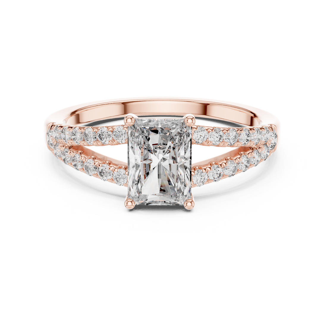Split Shank Ring - Radiant | 9#10009L_21 - Rose Gold