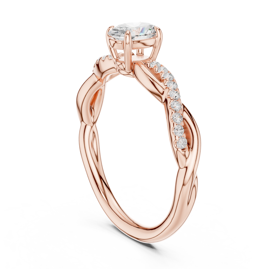 DDLR-592 - Solitaire Oval Ring - White Gold