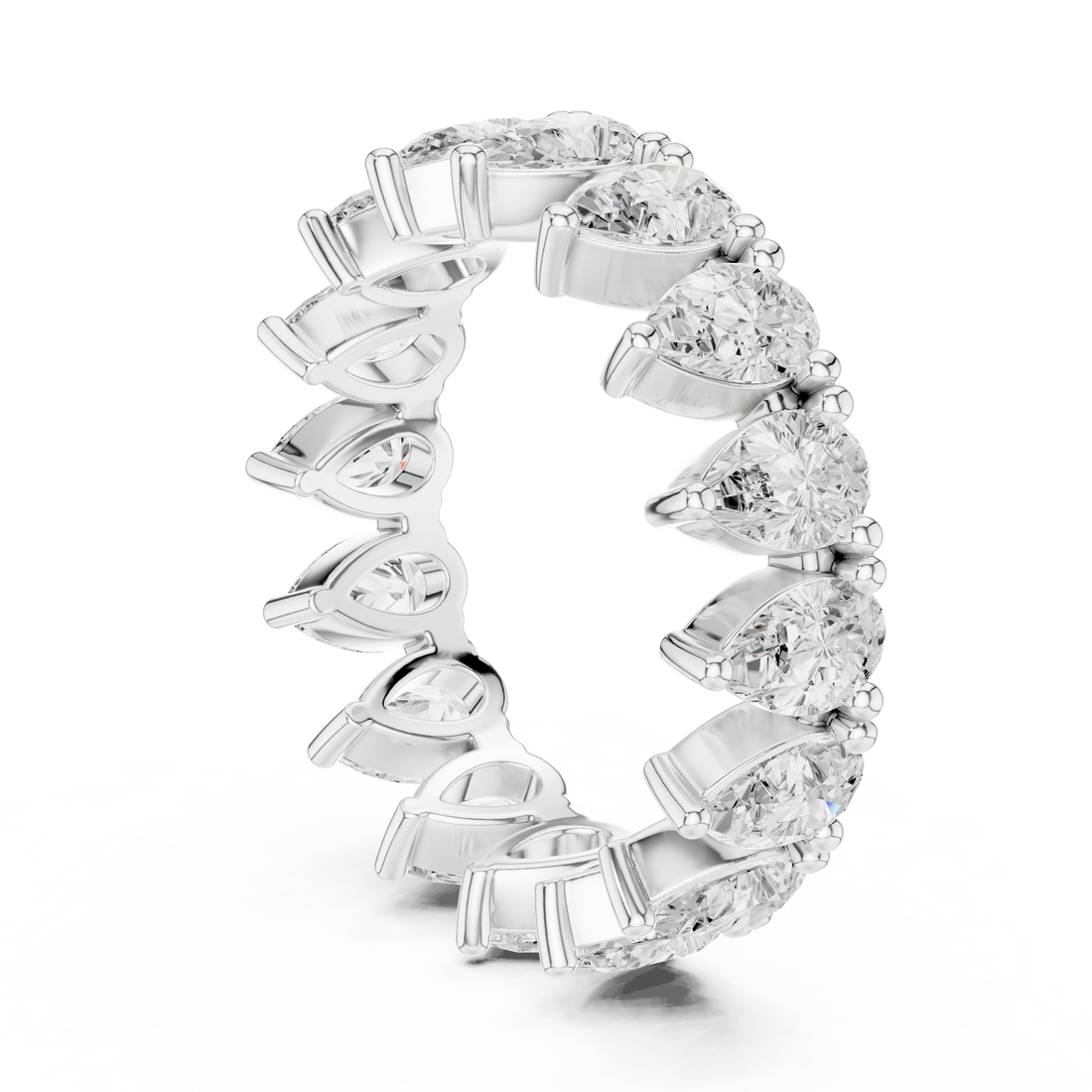 DDLR-620 - Eternity Pear Ring - White Gold