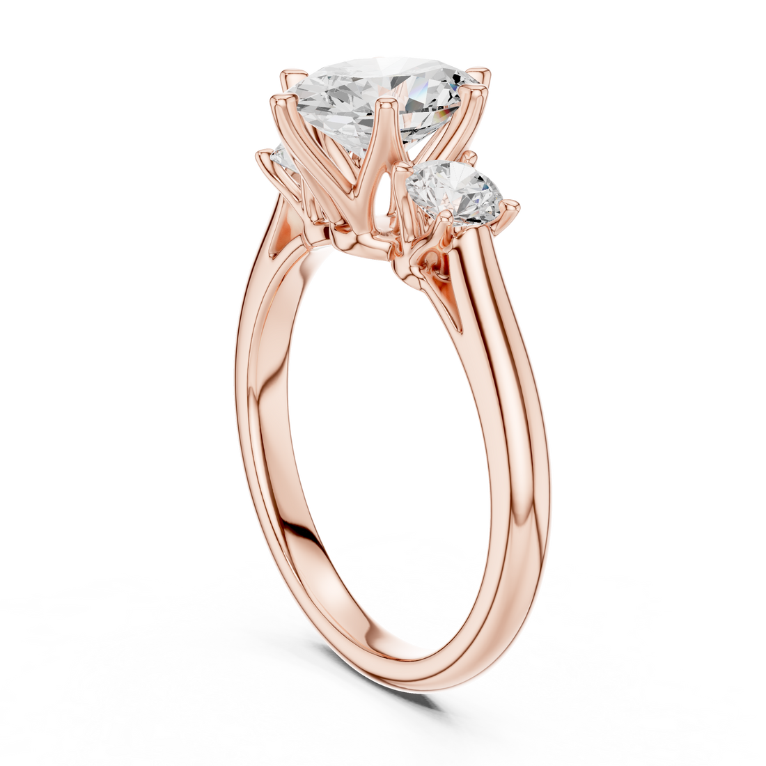 DDLR-041-OV - Three Stone Oval Ring - White Gold