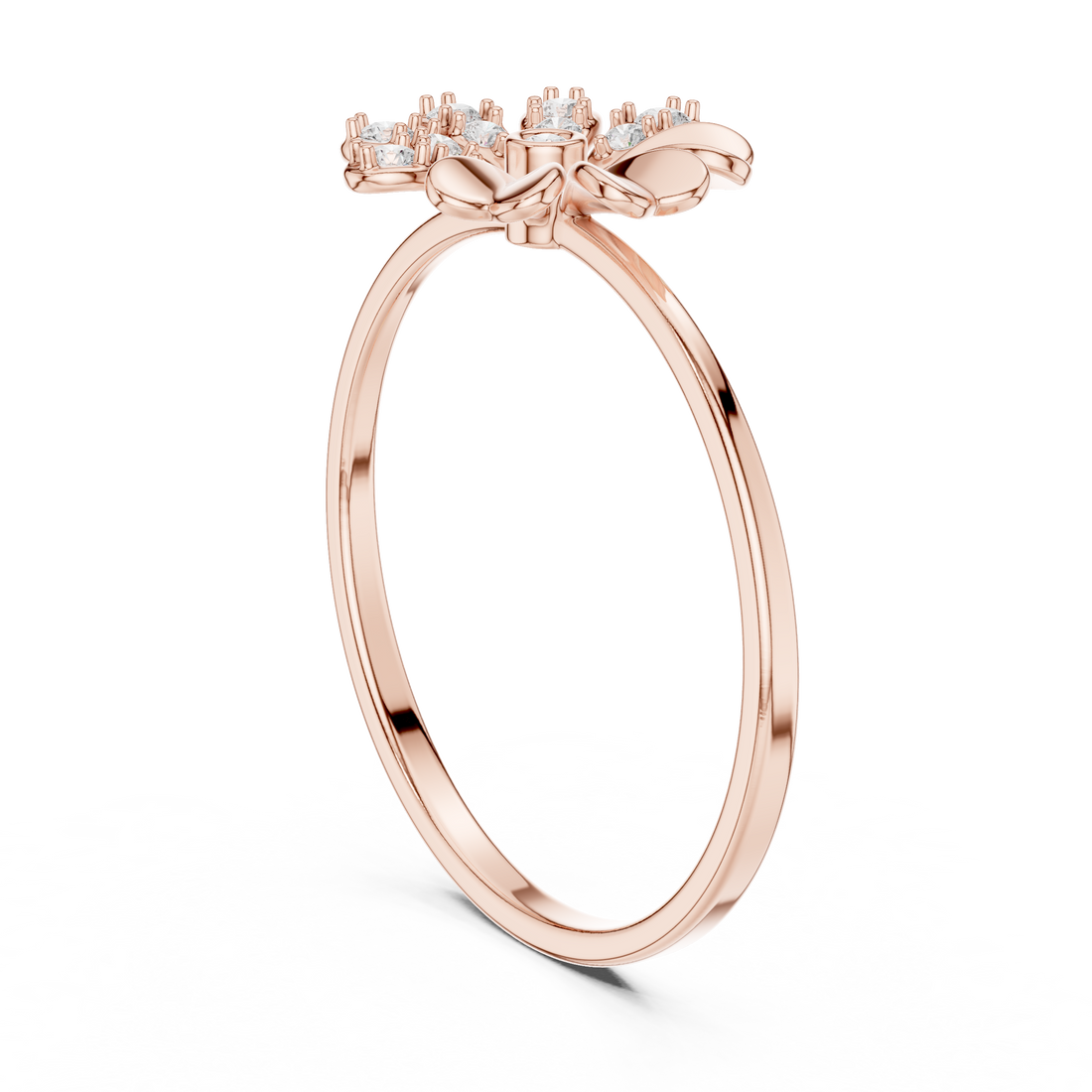 1 (113) - Fashion Round Ring - White Gold