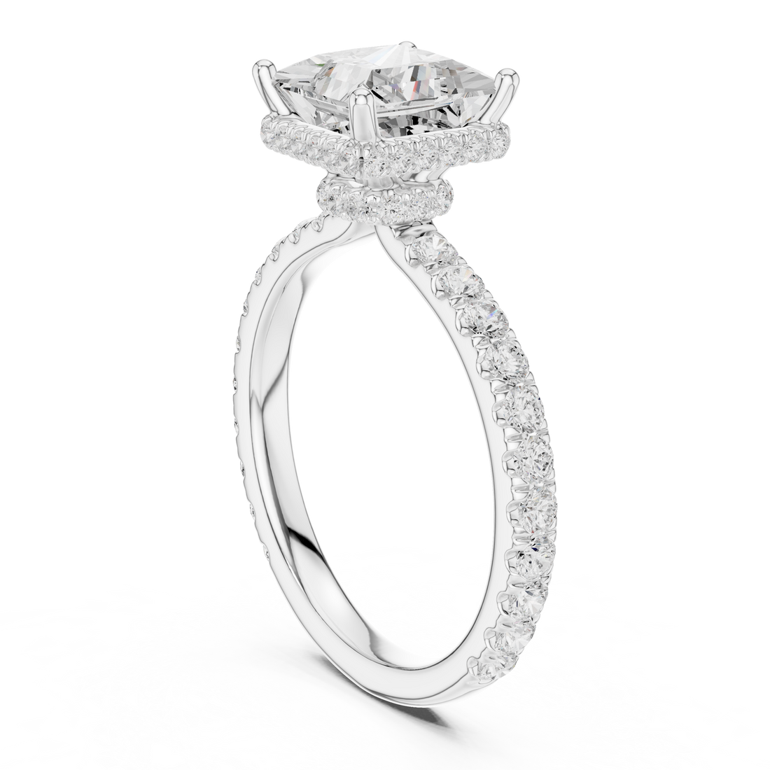 DDLR-165 -PR - Solitaire Princess Ring - White Gold