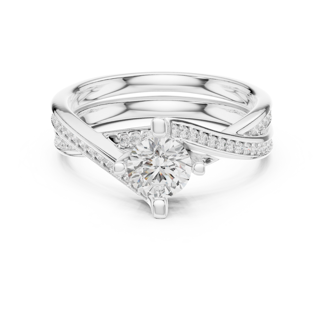 Bypass Ring - Round | LR-0299 - Rose Gold
