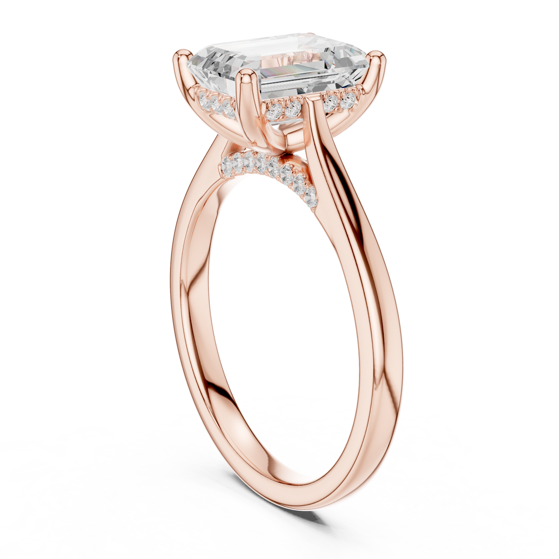 DDLR-163-R00837-EM - Solitaire Emerald Ring - White Gold