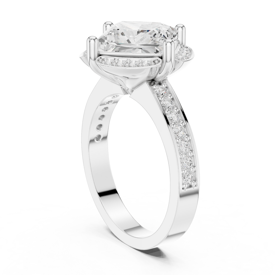 DDLR-361 - Solitaire Princess Ring - White Gold