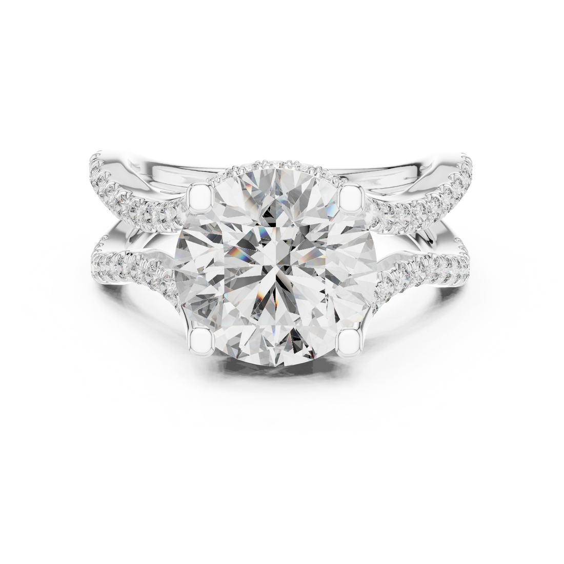 Split Shank Ring - Round | DDLR-155 - Rose Gold