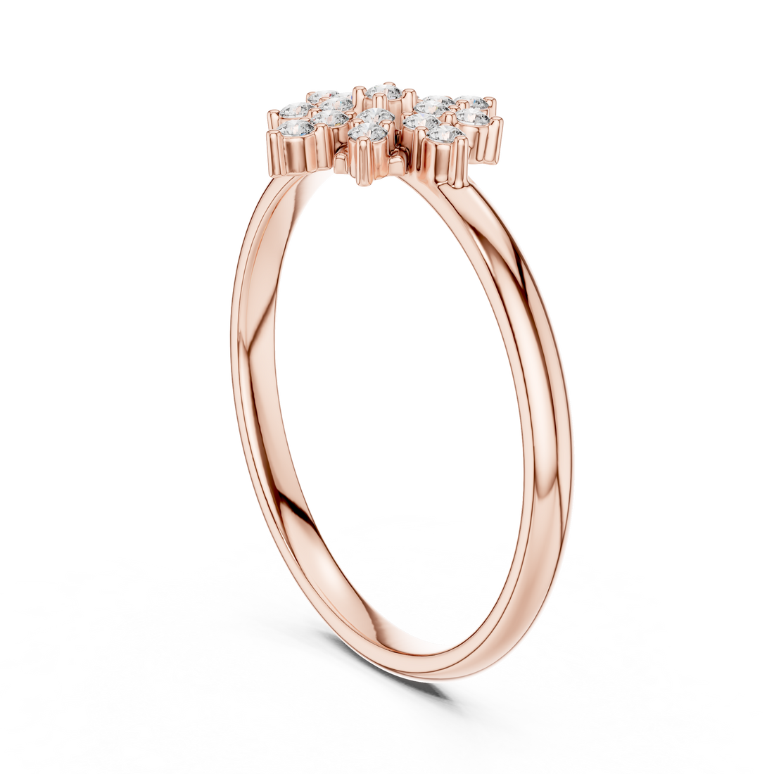 1 (429) - Fashion Round Ring - White Gold