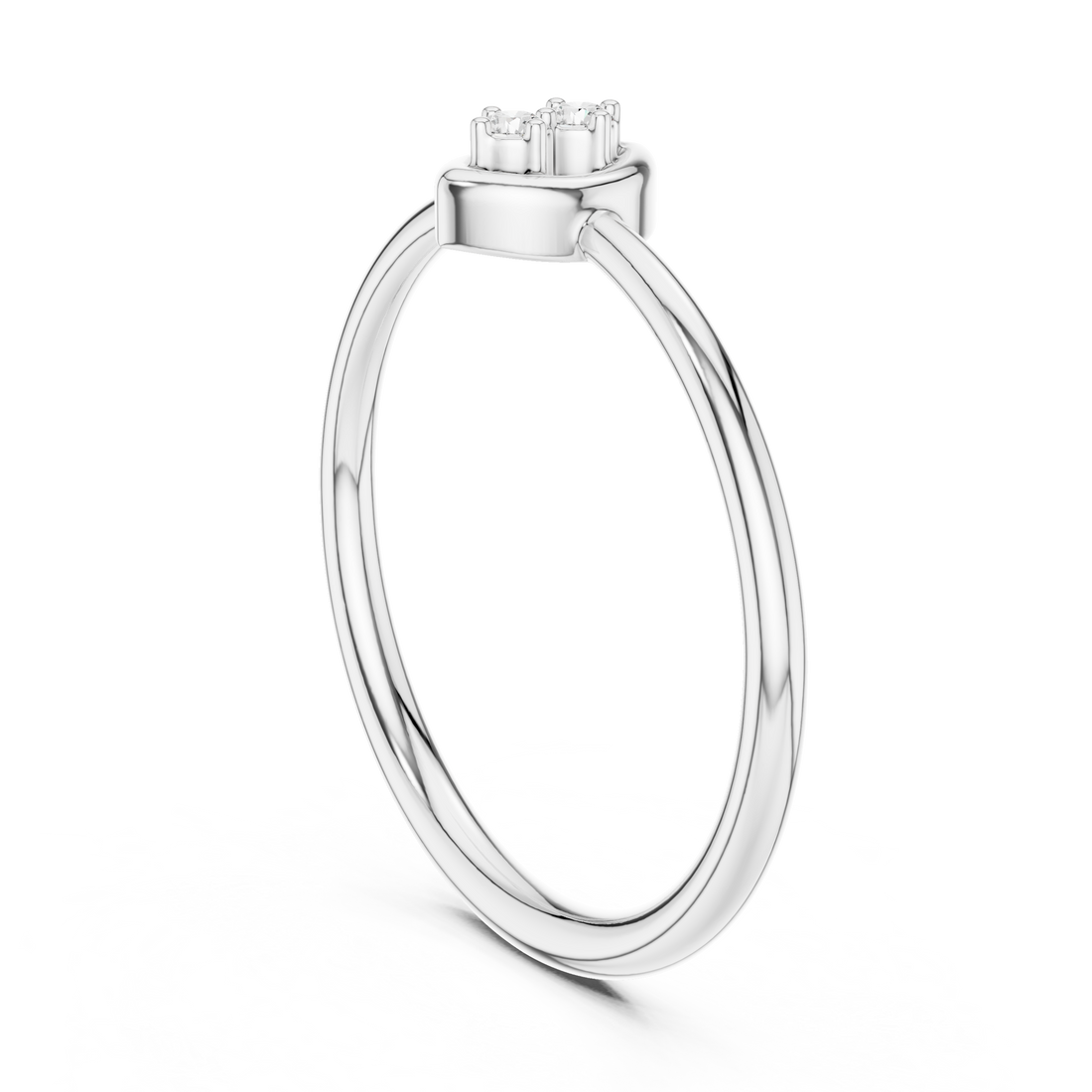 LR-01 (96) - Fashion Round Ring - White Gold