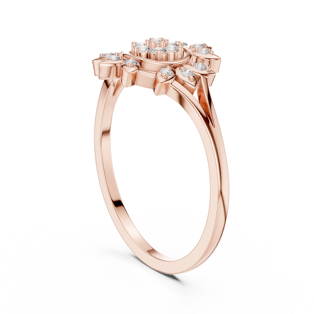 DR-6279 - Fashion Round Ring - White Gold