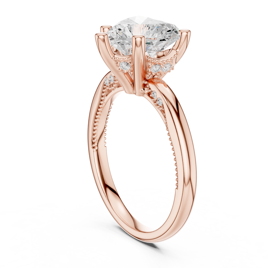 DDLR-175 - HR - Solitaire Heart Ring - White Gold