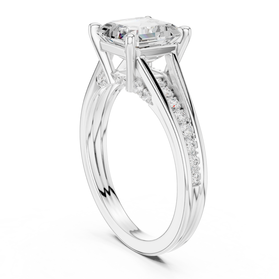 DDLR-992 - Solitaire Asscher Ring - White Gold