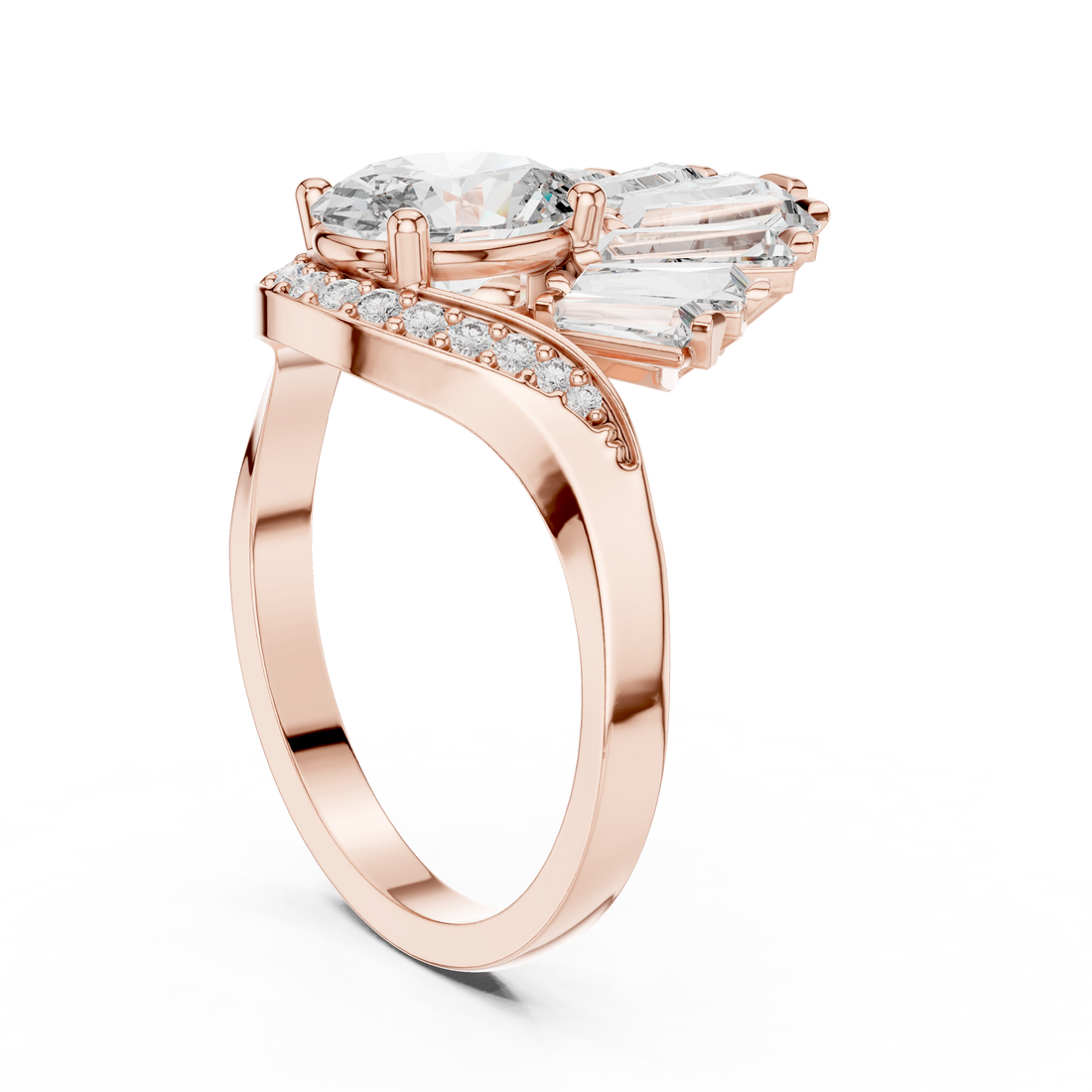 00001L (41) - Fashion Oval Ring - White Gold
