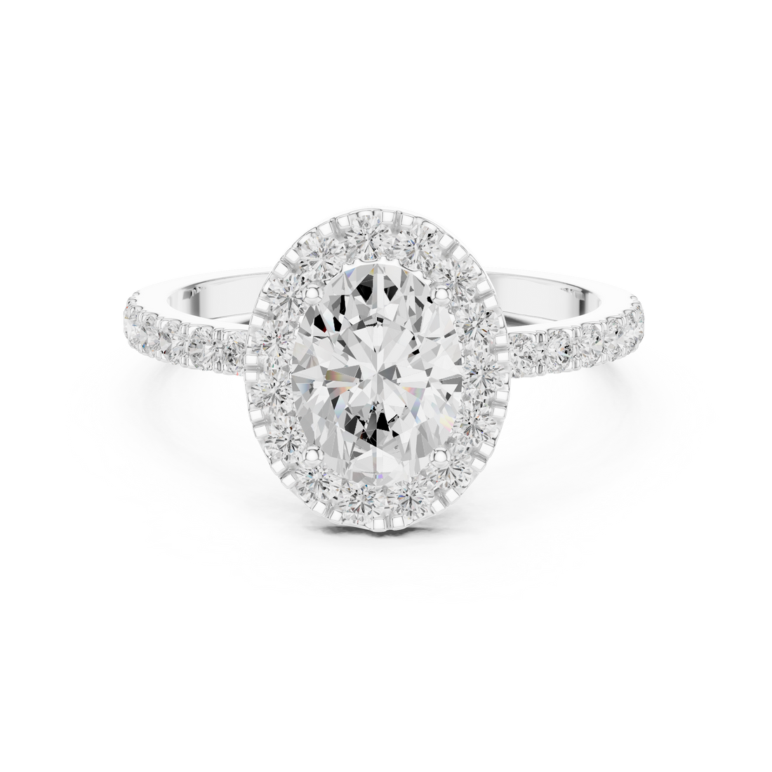 Halo Ring - Oval | DDLR-1054 - Rose Gold