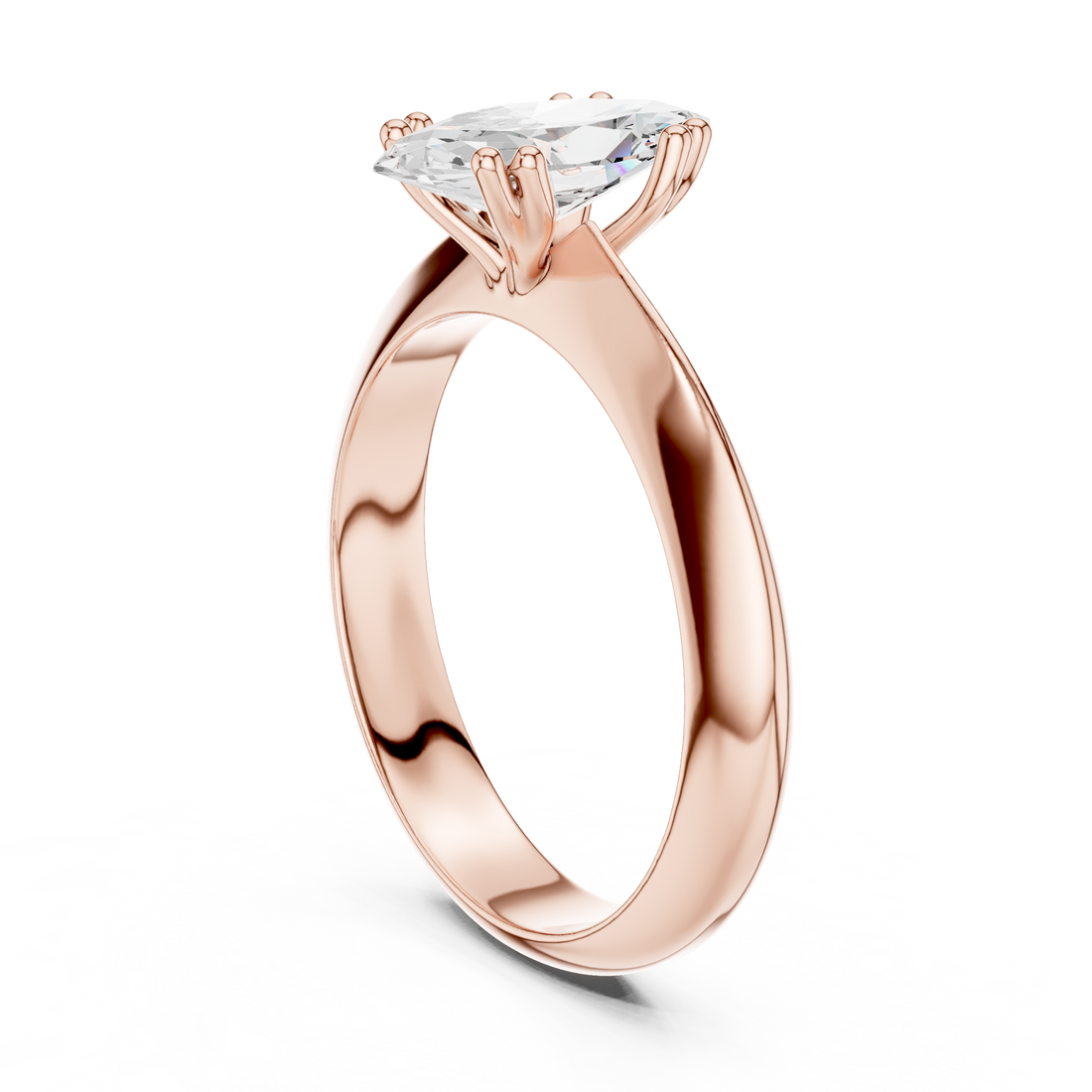 DDLR-147-MQ - Solitaire Marquise Ring - White Gold