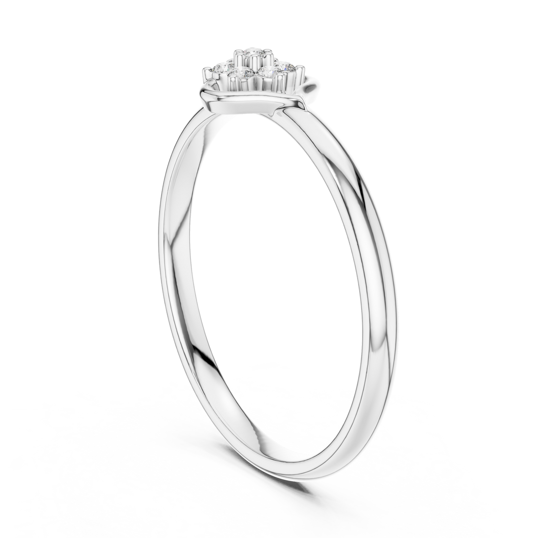 1 (407) - Fashion Round Ring - White Gold
