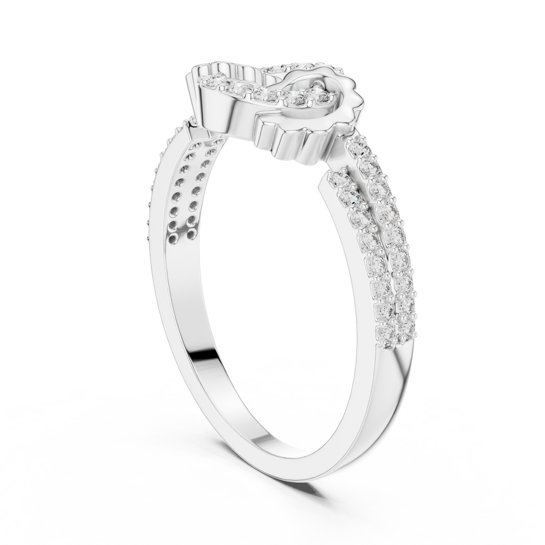 LR-01 (89) - Fashion None Ring - White Gold